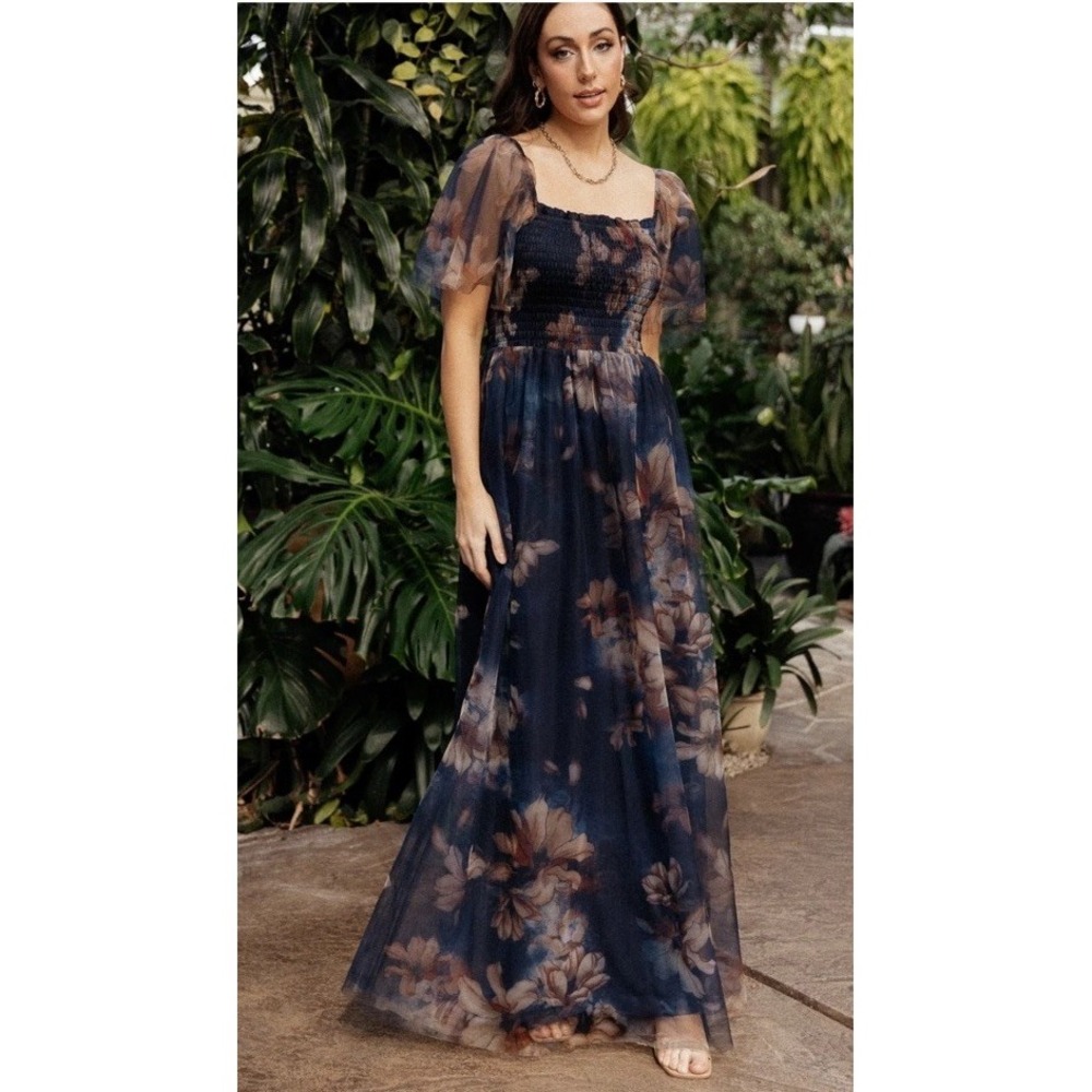 Baltic Born Cassandra Floral Maxi Dress Sz M Dark Whimsy Wedding Ethereal Fairy